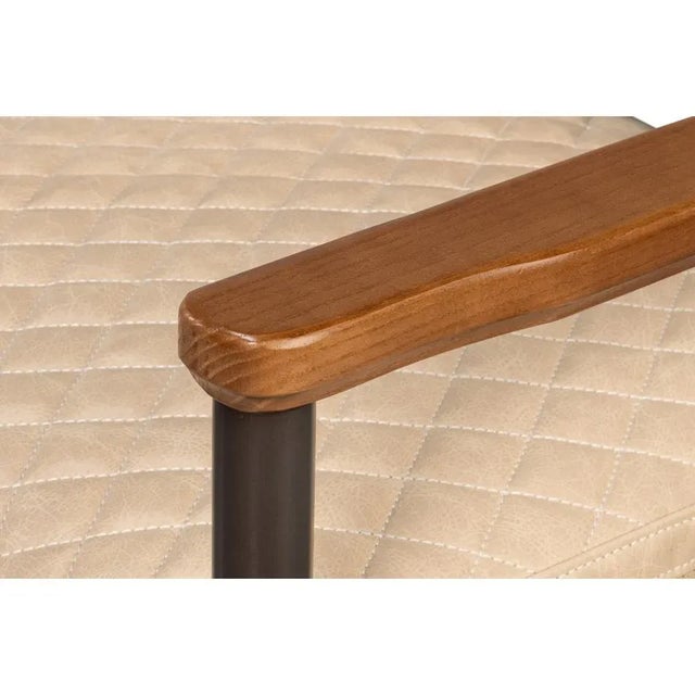 Mid-Century Modern Leather Armchair - Cappuccino Cream For Sale - Image 10 of 12