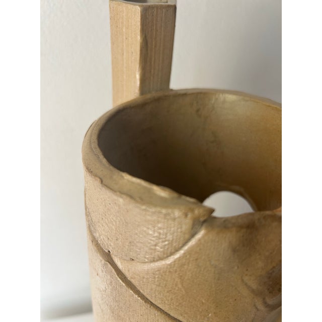 Early 21st Century Vintage Pair of Wabi-Sabi Organic Studio Pottery Vessels For Sale - Image 5 of 12