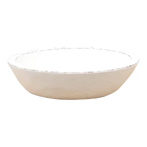 French Country Round White Bowl
