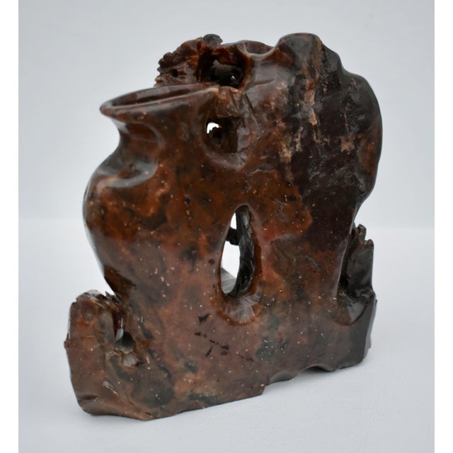 Vintage (1920's) Sculpture - Double Vase & Floral Carvings. Made of Soapstone. Made in China. The Measurements: 6"W x 3"D...