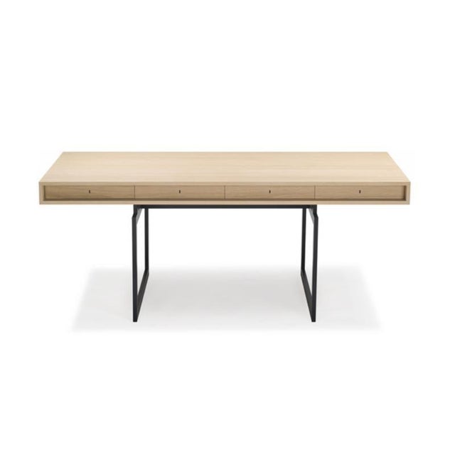 Wood Office Desk in Walnut and Stainless Steel Frame by Bodil Kjaer for Karakter For Sale - Image 7 of 13