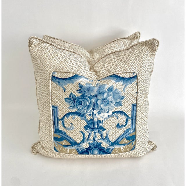 Custom Chinoiserie Polished Cotton Pillows - A Pair For Sale In Los Angeles - Image 6 of 10