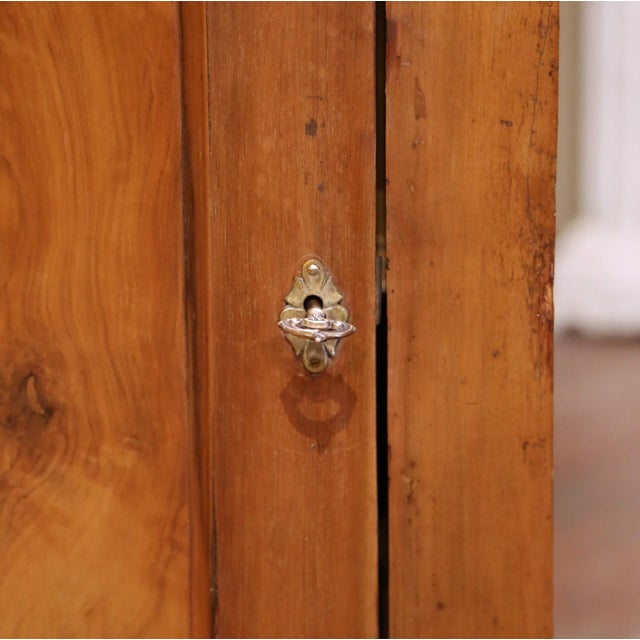 Near Pair of 19th Century French Louis Philippe Walnut Bow Front Corner Cabinets For Sale - Image 12 of 18