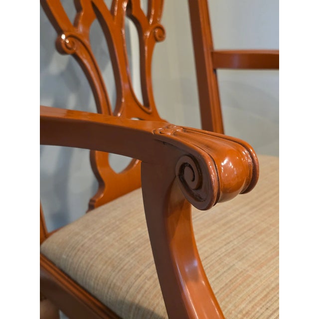 Beautifully Lacquered Chippendale Style Chairs, a Pair For Sale In New York - Image 6 of 8