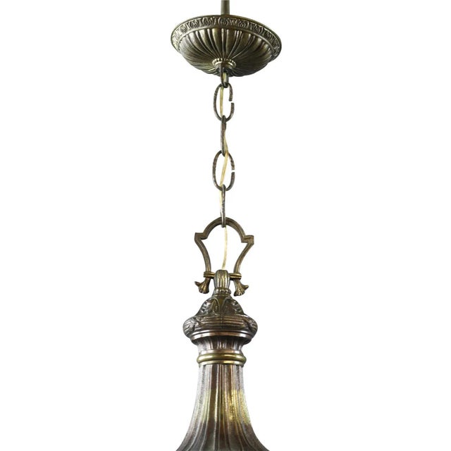 1950s 1950 Vintage French Metal 6 Light Chandelier For Sale - Image 5 of 7