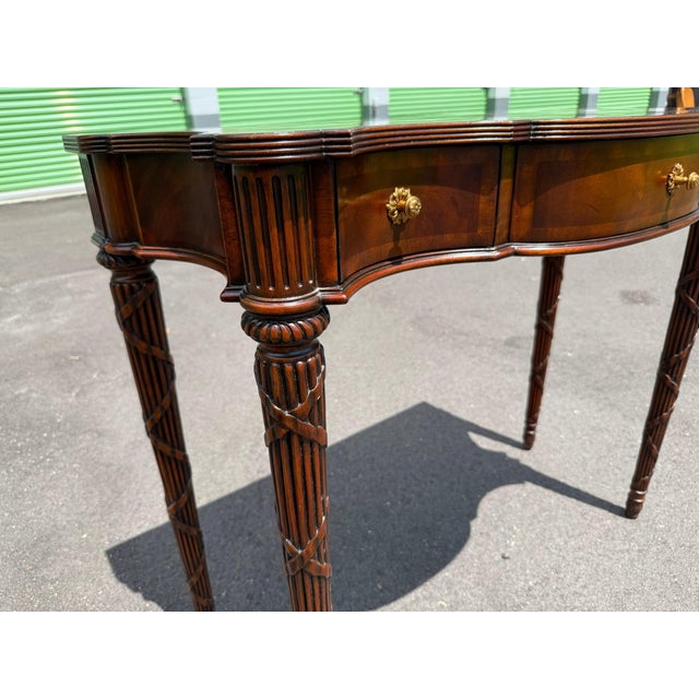 Wood Maitland Smith Flame Mahogany Federal Style Console Table For Sale - Image 7 of 10