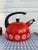 Metal Mid Century Modern Red Enamel Teapot For Sale - Image 7 of 9
