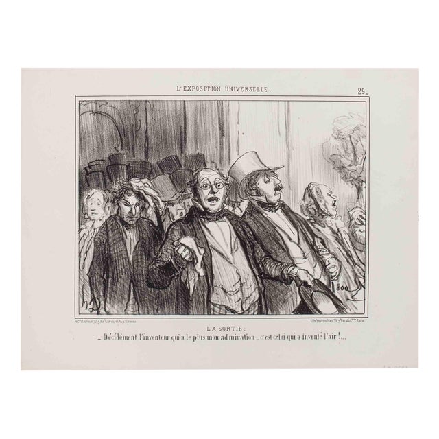 Honoré Daumier, La Sortie, Lithograph, 1853 For Sale