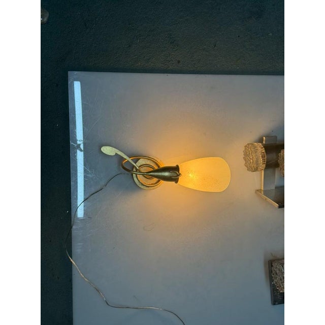 Gold Gilded Wall Sconces with Murano Glass Shades, 1980s, Set of 2 For Sale - Image 3 of 11