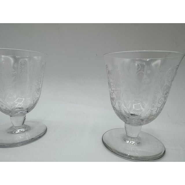 White Wine Glasses with Argentina Pattern from Baccarat, 1940, Set of 5 For Sale - Image 8 of 18
