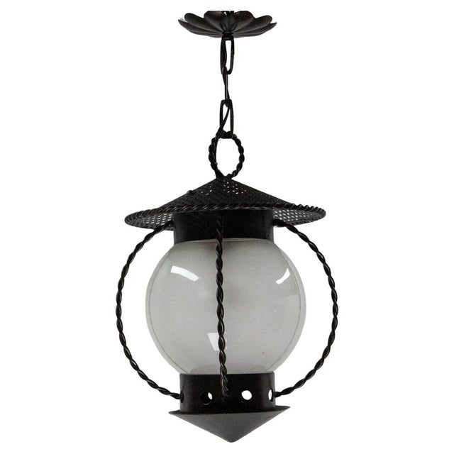 French Pendant in Iron and Glass by Mathieu Matégot, 1960 For Sale - Image 12 of 12