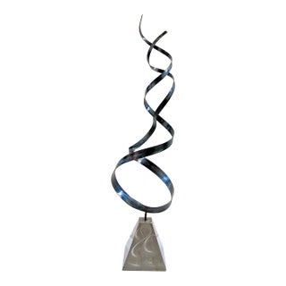 1980s Euphoric Flame Metal Sculpture 36" Tall Original Peterson Artwork For Sale