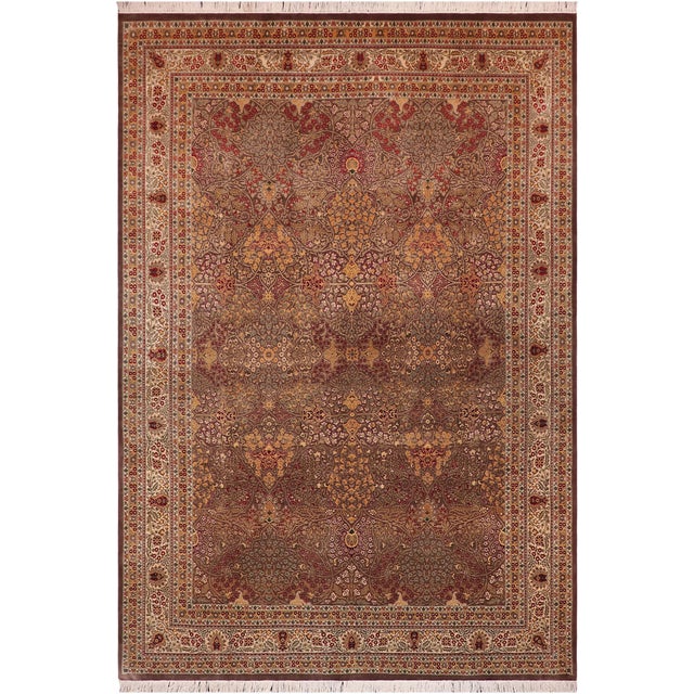 Ivory Beautiful 1990's Pak-Persian Brown/Ivory Wool Rug - 9'1'' X 12'0'' For Sale - Image 8 of 9