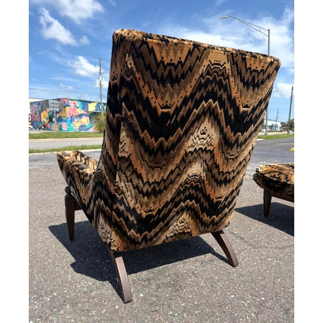 Mid Century Castro Convertible Tufted Lounge Chair & Otto For Sale - Image 10 of 11