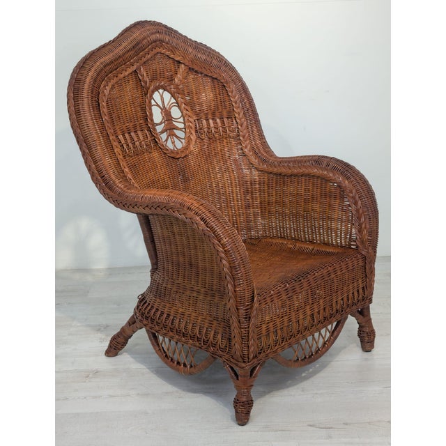 Art Deco Royal/Club Wicker Armchair For Sale - Image 9 of 16