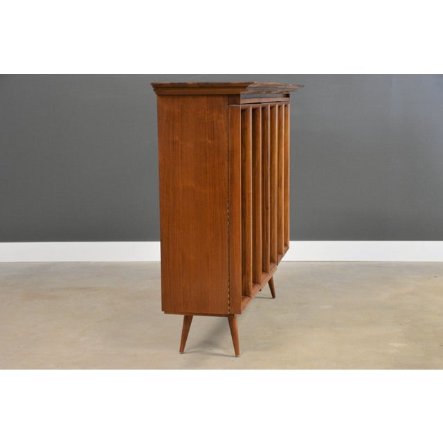 1960s Walnut Mid Century Bookcase For Sale - Image 5 of 9