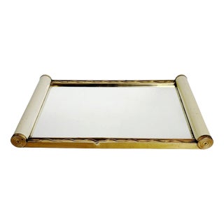 Art Deco Wooden and Mirrored Tray, France, 1940 For Sale