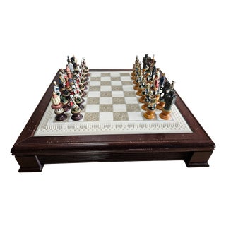 Raj Collectible Chess Sets from Franklin Mint Porcelain, 1970s, Set of 33 For Sale