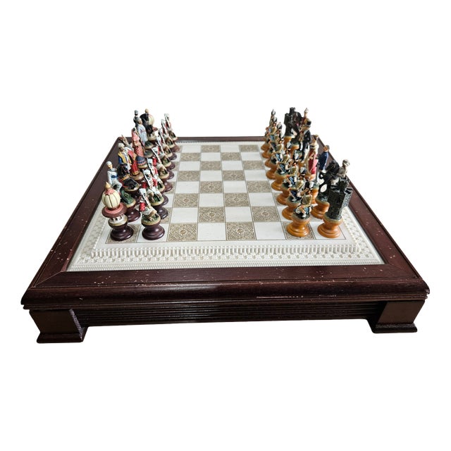 Raj Collectible Chess Sets from Franklin Mint Porcelain, 1970s, Set of 33 For Sale
