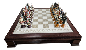 Raj Collectible Chess Sets from Franklin Mint Porcelain, 1970s, Set of 33