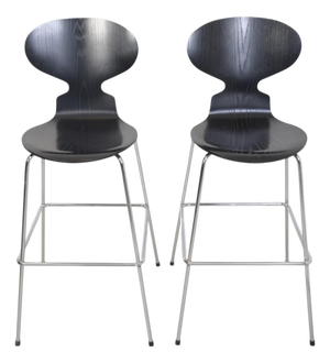 Vintage Black Ant Bar Stools by Arne Jacobsen, 2000s, Set of 2