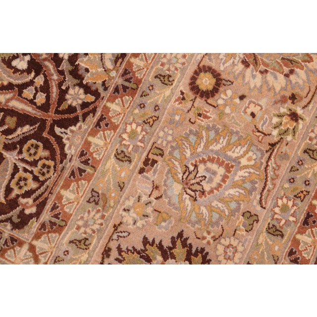 1990s Elegant Pak-Persian Brown/Green Wool Rug - 8'0'' X 10'2'' For Sale - Image 5 of 9