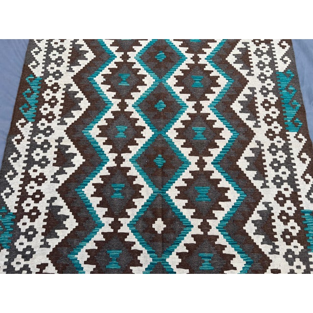 Islamic Afghan Flat Weave Tribal Kilim Rug For Sale - Image 3 of 7
