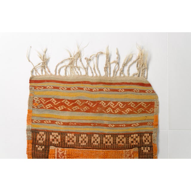 1960s Earthy Orange, Brown & Tan Flatweave Kilim For Sale - Image 10 of 10