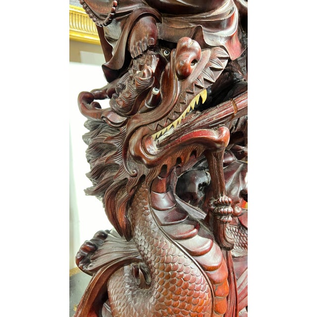 Monumental Chinese Rosewood Guanyin Sculpture For Sale In New York - Image 6 of 12