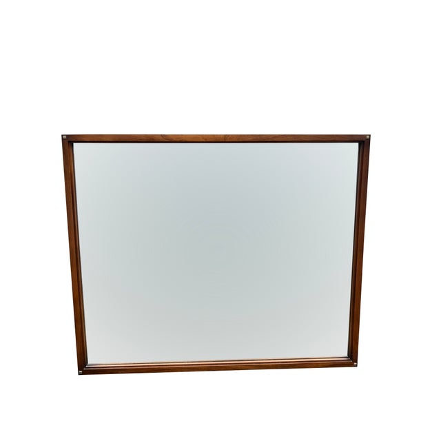 Mid-Century Modern Vintage Mid Century Modern Wall Mirror With Brass Accents by Lane Tuxedo Line Design For Sale - Image 3 of 4