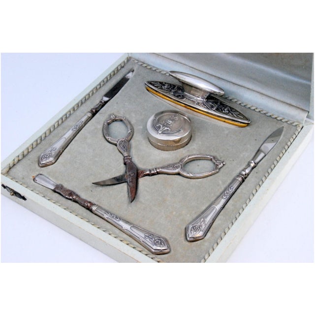 Silver Manicure Case, Set of 6 For Sale - Image 5 of 6