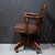 Industrial Antique Solid Oak Banker's or Library Swivel Desk Chair c.1940 For Sale - Image 3 of 7