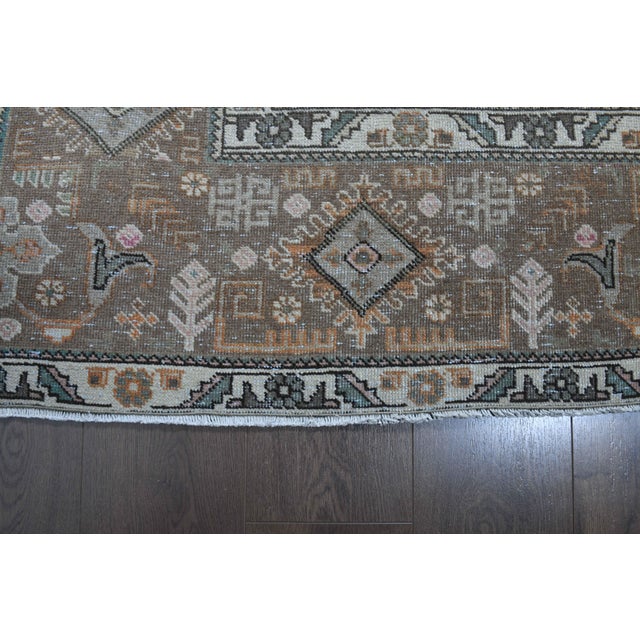 1960s Vintage Persian Handmade Wool Cotton Light Brown Area Rug For Sale - Image 11 of 11
