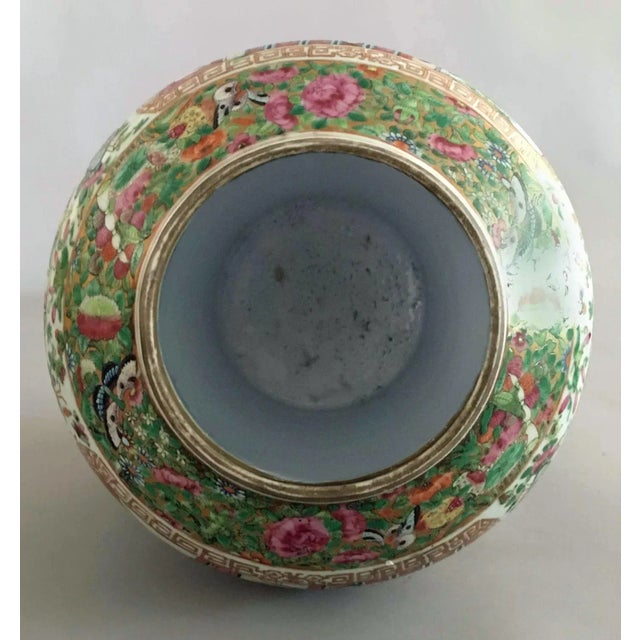 Antique Chinese Large Famille Rose Vase with Lid For Sale - Image 12 of 13