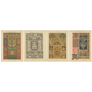 Italian Renaissance Artistic Designs, 1887, Paper, Set of 4 For Sale