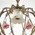 Vintage Petite European Brass and Ceramic Rose Chandelier For Sale - Image 10 of 14