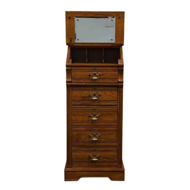 Late 20th Century Lexington Furniture Recollections Collection Solid Oak Rustic Country French 24" Lingerie Chest 468-310 For Sale - Image 5 of 15