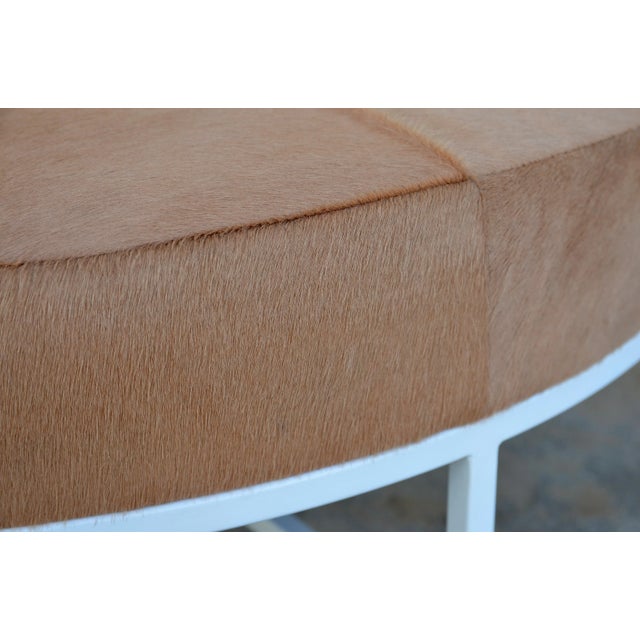 Chocolate White and Beige Hide 'Tambour' Ottoman by Design Frères For Sale - Image 8 of 10