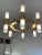 Metal Contemporary Double Carrara Marble Gold Ring Chandelier For Sale - Image 7 of 7
