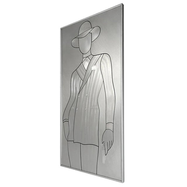 Etched Aluminium David Bowie Wall Piece, 1980s For Sale