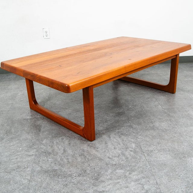 Mid-Century Modern 1960s Mid Century Danish Modern Coffee Table Rectangular Solid Teak Niels Bach Randers For Sale - Image 3 of 12
