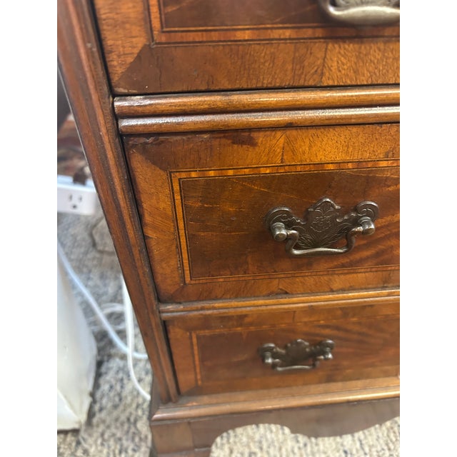 Vintage Small 3 Drawer Georgian Commode With Chippendale Style Brasses For Sale In Philadelphia - Image 6 of 12
