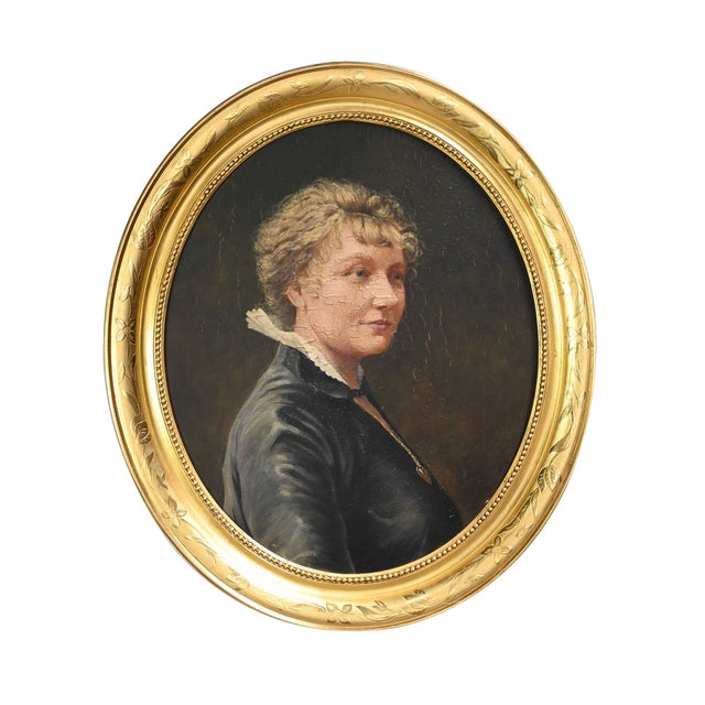 Portrait, Mid-1800s, Oil Painting, Framed For Sale