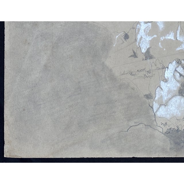 Drawing/Sketching Materials Gibraltar Sketch in Graphite and White Crayon, Ca Prior to 1888 For Sale - Image 7 of 12