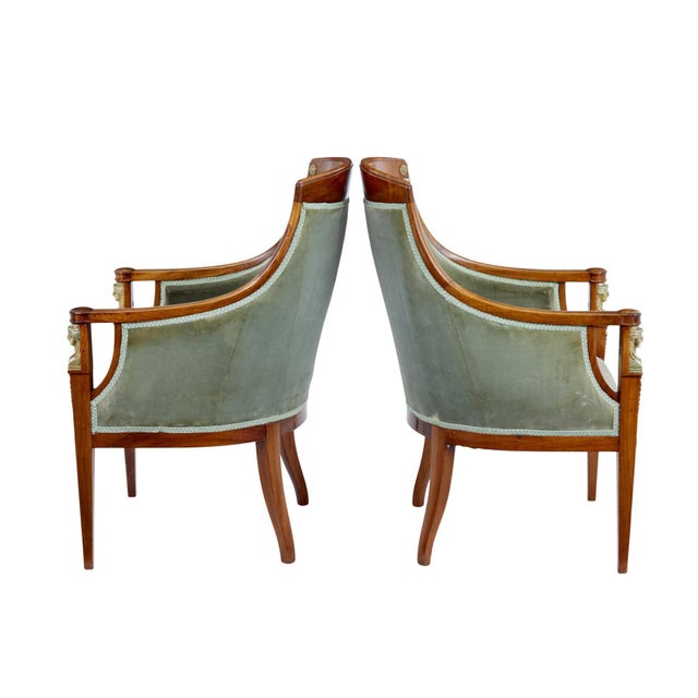 Swedish Art Deco Mahogany Living Room Set, 1920s, Set of 3 For Sale - Image 13 of 15