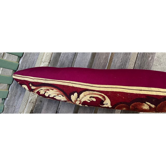 Red 18th Century Tapestry Pillow With Fruits and Arabesques For Sale - Image 8 of 8