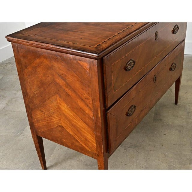 Italian 19th Century Two-drawer Inlay Commode For Sale - Image 12 of 13