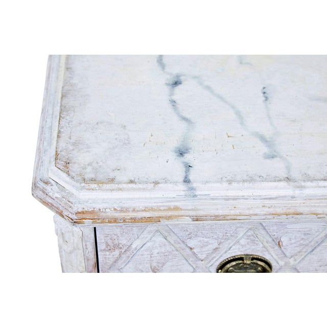 swedish pair of white 19th century painted chest of drawers circa 1880. good quality pair of swedish painted commodes. top...