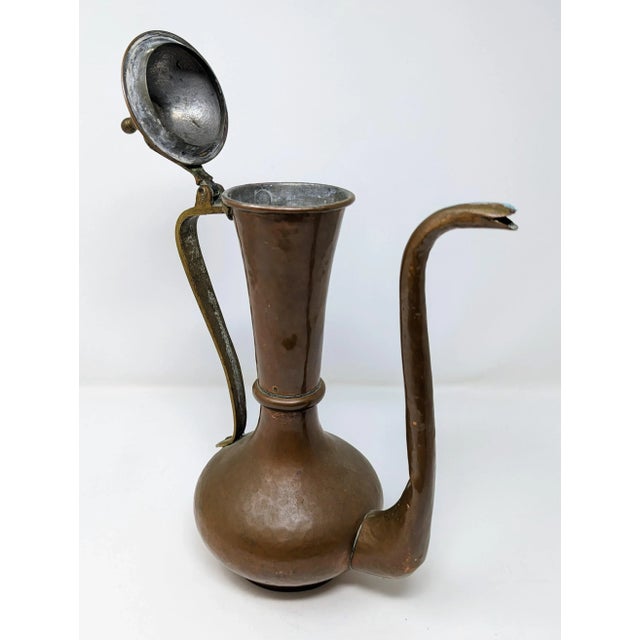 1960s Vintage Copper Tea Pot Pitcher - Beautiful Patina For Sale - Image 5 of 13