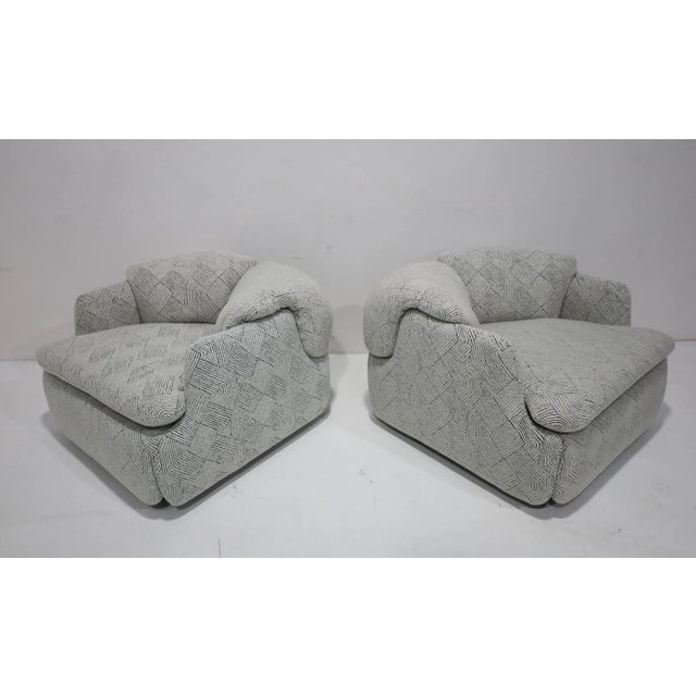 Black Pair of Alberto Rosselli for Saporiti Confidential Lounge Chairs For Sale - Image 8 of 12